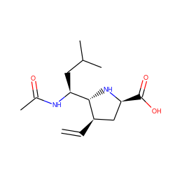 C=C[C@@H]1C[C@H](C(=O)O)N[C@H]1[C@H](CC(C)C)NC(C)=O ZINC000013645228