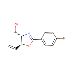 C=C[C@@H]1OC(c2ccc(Br)cc2)=N[C@H]1CO ZINC000028364373
