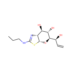 C=C[C@H](O)[C@H]1O[C@@H]2SC(NCCC)=N[C@@H]2[C@@H](O)[C@@H]1O ZINC000167549317