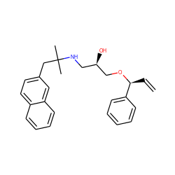 C=C[C@H](OC[C@H](O)CNC(C)(C)Cc1ccc2ccccc2c1)c1ccccc1 ZINC000049036367