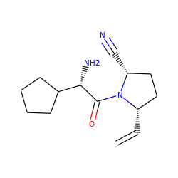 C=C[C@H]1CC[C@@H](C#N)N1C(=O)[C@@H](N)C1CCCC1 ZINC000014950294