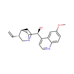 C=C[C@H]1CN2CC[C@H]1C[C@@H]2[C@@H](O)c1ccnc2ccc(OC)cc12 ZINC000003831405