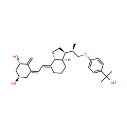 C=C1/C(=C\C=C2/CCC[C@]3(C)[C@H]([C@@H](C)COc4ccc(C(C)(C)O)cc4)CC[C@@H]23)C[C@@H](O)C[C@@H]1O ZINC000026752799