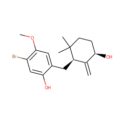 C=C1[C@@H](Cc2cc(OC)c(Br)cc2O)C(C)(C)CC[C@H]1O ZINC000013755724