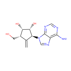 C=C1[C@H](n2cnc3c(N)ncnc32)[C@@H](O)[C@@H](O)[C@H]1CO ZINC000029484076