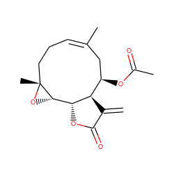 C=C1C(=O)O[C@@H]2[C@@H]3O[C@]3(C)CC/C=C(\C)C[C@@H](OC(C)=O)[C@@H]12 ZINC000016343433