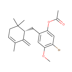 C=C1C(C)=CCC(C)(C)[C@@H]1Cc1cc(OC)c(Br)cc1OC(C)=O ZINC000013755726