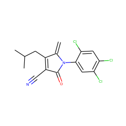 C=C1C(CC(C)C)=C(C#N)C(=O)N1c1cc(Cl)c(Cl)cc1Cl ZINC000064491812