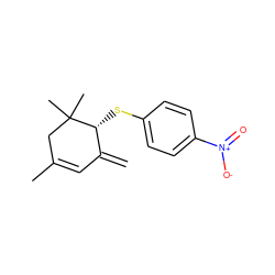 C=C1C=C(C)CC(C)(C)[C@@H]1Sc1ccc([N+](=O)[O-])cc1 ZINC000013755718