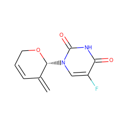 C=C1C=CCO[C@@H]1n1cc(F)c(=O)[nH]c1=O ZINC000071318883