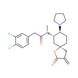 C=C1C[C@]2(CC[C@H](N3CCCC3)[C@@H](N(C)C(=O)Cc3ccc(Cl)c(Cl)c3)C2)OC1=O ZINC000013456652