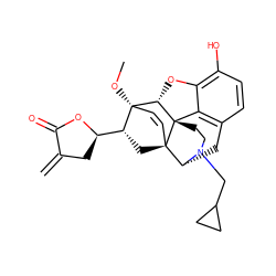 C=C1C[C@H]([C@H]2C[C@@]34C=C[C@]2(OC)[C@@H]2Oc5c(O)ccc6c5[C@@]23CCN(CC2CC2)[C@@H]4C6)OC1=O ZINC000096941732