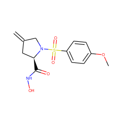 C=C1C[C@H](C(=O)NO)N(S(=O)(=O)c2ccc(OC)cc2)C1 ZINC000013803449