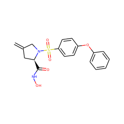 C=C1C[C@H](C(=O)NO)N(S(=O)(=O)c2ccc(Oc3ccccc3)cc2)C1 ZINC000013803455