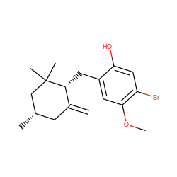 C=C1C[C@H](C)CC(C)(C)[C@@H]1Cc1cc(OC)c(Br)cc1O ZINC000013755709