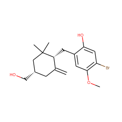 C=C1C[C@H](CO)CC(C)(C)[C@@H]1Cc1cc(OC)c(Br)cc1O ZINC000013755710