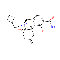 C=C1CC[C@@]2(O)[C@H]3Cc4ccc(C(N)=O)c(O)c4[C@@]2(CCN3CC2CCC2)C1 ZINC000223024420