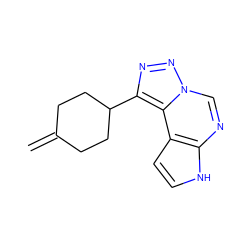 C=C1CCC(c2nnn3cnc4[nH]ccc4c23)CC1 ZINC001772574379