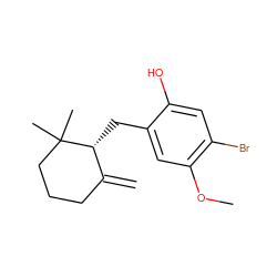 C=C1CCCC(C)(C)[C@@H]1Cc1cc(OC)c(Br)cc1O ZINC000003833829