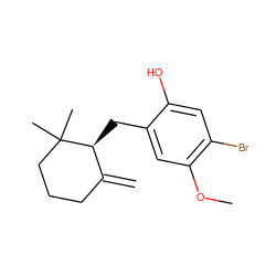 C=C1CCCC(C)(C)[C@H]1Cc1cc(OC)c(Br)cc1O ZINC000013755705