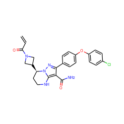 C=CC(=O)N1CC([C@@H]2CCNc3c(C(N)=O)c(-c4ccc(Oc5ccc(Cl)cc5)cc4)nn32)C1 ZINC001772636749