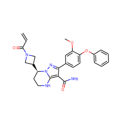 C=CC(=O)N1CC([C@@H]2CCNc3c(C(N)=O)c(-c4ccc(Oc5ccccc5)c(OC)c4)nn32)C1 ZINC001772589193