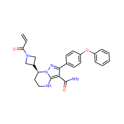 C=CC(=O)N1CC([C@@H]2CCNc3c(C(N)=O)c(-c4ccc(Oc5ccccc5)cc4)nn32)C1 ZINC001772603763