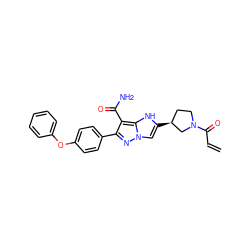 C=CC(=O)N1CC[C@H](c2cn3nc(-c4ccc(Oc5ccccc5)cc4)c(C(N)=O)c3[nH]2)C1 ZINC001772628150