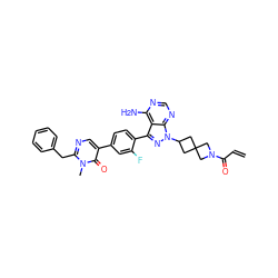 C=CC(=O)N1CC2(CC(n3nc(-c4ccc(-c5cnc(Cc6ccccc6)n(C)c5=O)cc4F)c4c(N)ncnc43)C2)C1 ZINC000214210480