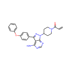 C=CC(=O)N1CCC(n2nc(-c3ccc(Oc4ccccc4)cc3)c3c(N)ncnc32)CC1 ZINC000096168494