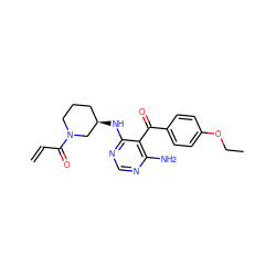 C=CC(=O)N1CCC[C@@H](Nc2ncnc(N)c2C(=O)c2ccc(OCC)cc2)C1 ZINC000653834980