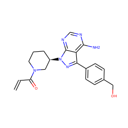 C=CC(=O)N1CCC[C@@H](n2nc(-c3ccc(CO)cc3)c3c(N)ncnc32)C1 ZINC000095574491