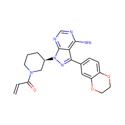 C=CC(=O)N1CCC[C@@H](n2nc(-c3ccc4c(c3)OCCO4)c3c(N)ncnc32)C1 ZINC000095572724