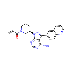 C=CC(=O)N1CCC[C@@H](n2nc(-c3ccc4ncccc4c3)c3c(N)ncnc32)C1 ZINC000095578164