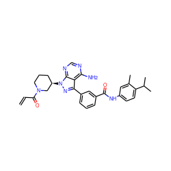 C=CC(=O)N1CCC[C@@H](n2nc(-c3cccc(C(=O)Nc4ccc(C(C)C)c(C)c4)c3)c3c(N)ncnc32)C1 ZINC000095572874