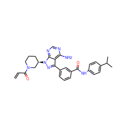 C=CC(=O)N1CCC[C@@H](n2nc(-c3cccc(C(=O)Nc4ccc(C(C)C)cc4)c3)c3c(N)ncnc32)C1 ZINC000095571711