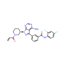 C=CC(=O)N1CCC[C@@H](n2nc(-c3cccc(C(=O)Nc4ccc(F)cc4F)c3)c3c(N)ncnc32)C1 ZINC000095580272