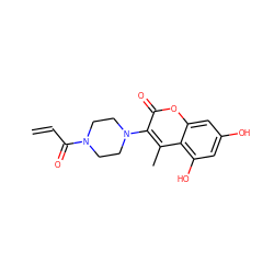 C=CC(=O)N1CCN(c2c(C)c3c(O)cc(O)cc3oc2=O)CC1 ZINC000045370201