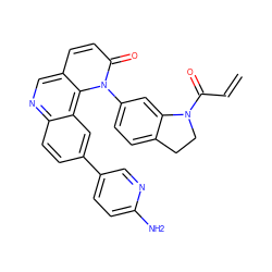 C=CC(=O)N1CCc2ccc(-n3c(=O)ccc4cnc5ccc(-c6ccc(N)nc6)cc5c43)cc21 ZINC000209010294