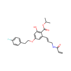 C=CC(=O)NC/C=C/c1cc(OCCc2ccc(F)cc2)cc(O)c1C(=O)OC(C)C ZINC000299824932