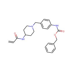 C=CC(=O)NC1CCN(Cc2ccc(NC(=O)OCc3ccccc3)cc2)CC1 ZINC000095571921