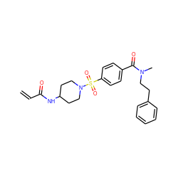 C=CC(=O)NC1CCN(S(=O)(=O)c2ccc(C(=O)N(C)CCc3ccccc3)cc2)CC1 ZINC000095575461