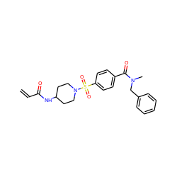 C=CC(=O)NC1CCN(S(=O)(=O)c2ccc(C(=O)N(C)Cc3ccccc3)cc2)CC1 ZINC000095572481