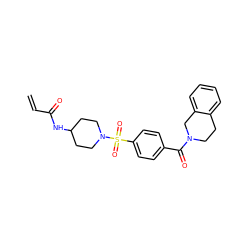 C=CC(=O)NC1CCN(S(=O)(=O)c2ccc(C(=O)N3CCc4ccccc4C3)cc2)CC1 ZINC000095579391