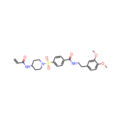 C=CC(=O)NC1CCN(S(=O)(=O)c2ccc(C(=O)NCCc3ccc(OC)c(OC)c3)cc2)CC1 ZINC000095573045