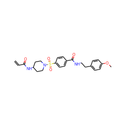 C=CC(=O)NC1CCN(S(=O)(=O)c2ccc(C(=O)NCCc3ccc(OC)cc3)cc2)CC1 ZINC000095573542