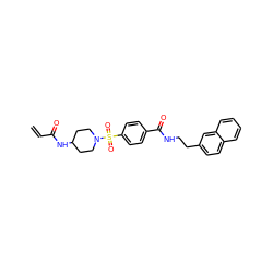 C=CC(=O)NC1CCN(S(=O)(=O)c2ccc(C(=O)NCCc3ccc4ccccc4c3)cc2)CC1 ZINC000095575330