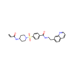 C=CC(=O)NC1CCN(S(=O)(=O)c2ccc(C(=O)NCCc3ccc4cccnc4c3)cc2)CC1 ZINC000095572979