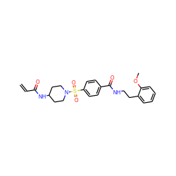 C=CC(=O)NC1CCN(S(=O)(=O)c2ccc(C(=O)NCCc3ccccc3OC)cc2)CC1 ZINC000095571951