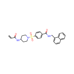 C=CC(=O)NC1CCN(S(=O)(=O)c2ccc(C(=O)NCc3cccc4ccccc34)cc2)CC1 ZINC000095571918